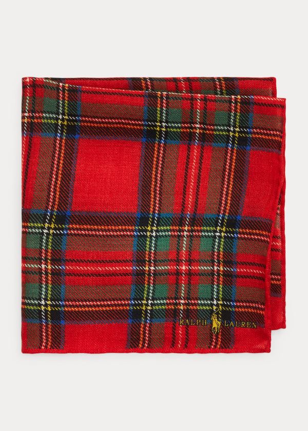 Polo Ralph Lauren Tartan Wool Pocket Square Herre Danmark (JFHIT6743)